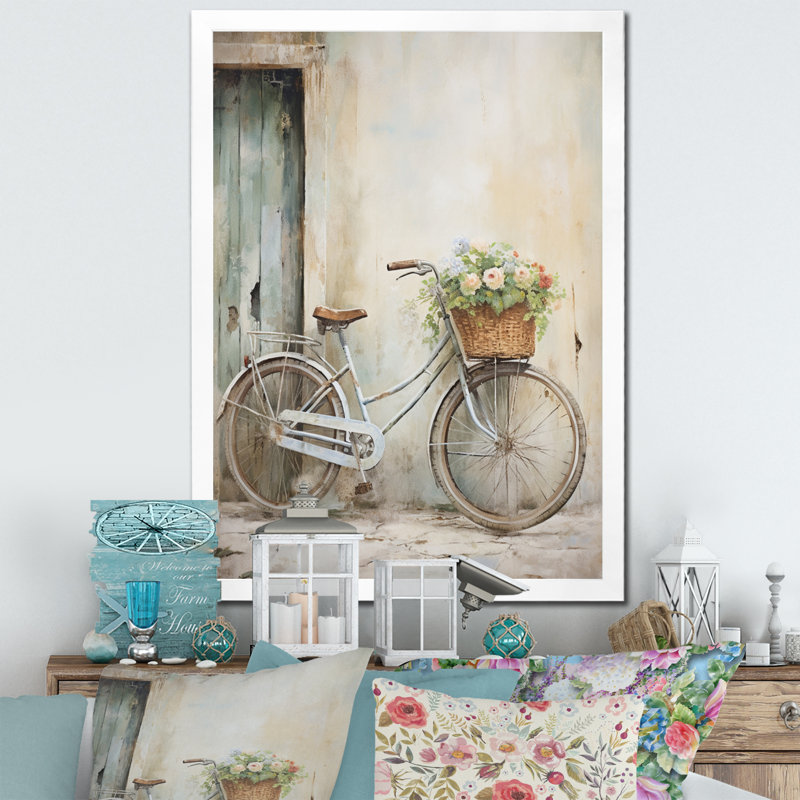 Bernet vélos Peaceful Rides II - impression, H 32 po x l 24 po x P 1 po, Cadre photo blanc