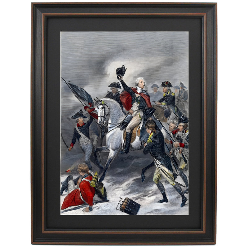 Washington à la bataille de Princeton par Alonzo Chappel, H 18 po x l 24 po
