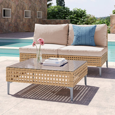 McBain Armless Wicker Sofa*2 And Coffee Table