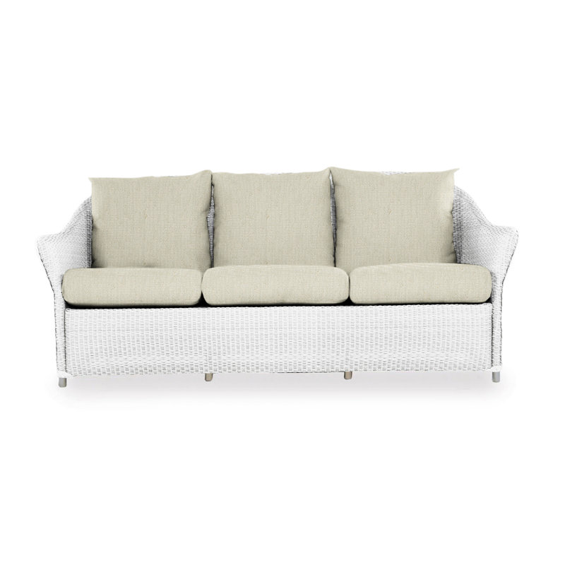 Weekend Retreat Outdoor 3 - Seat Patio Sofa, Canvas Natural, White
