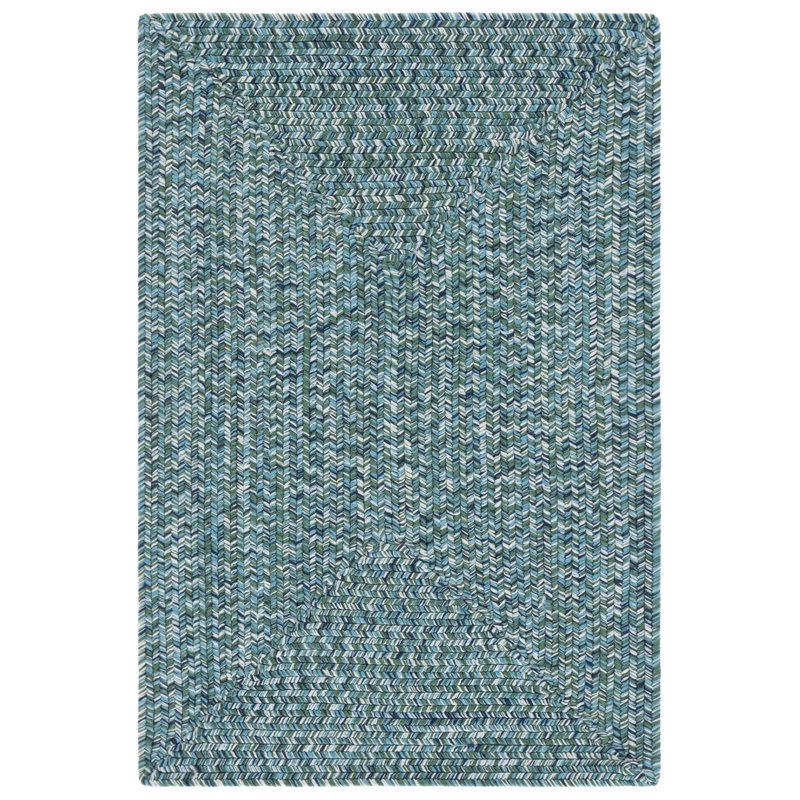 Trombley Braided 201 Area Rug In Teal / Green, Rectangle 2' x 3'