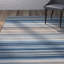 Tapis rayé en laine / coton bleu / beige tissé à la main Howardwick-201514265
