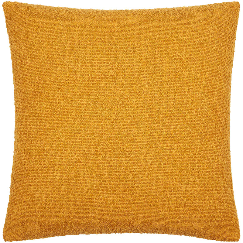 Yellow 18" x 18" Polyester Boucle Throw Pillow