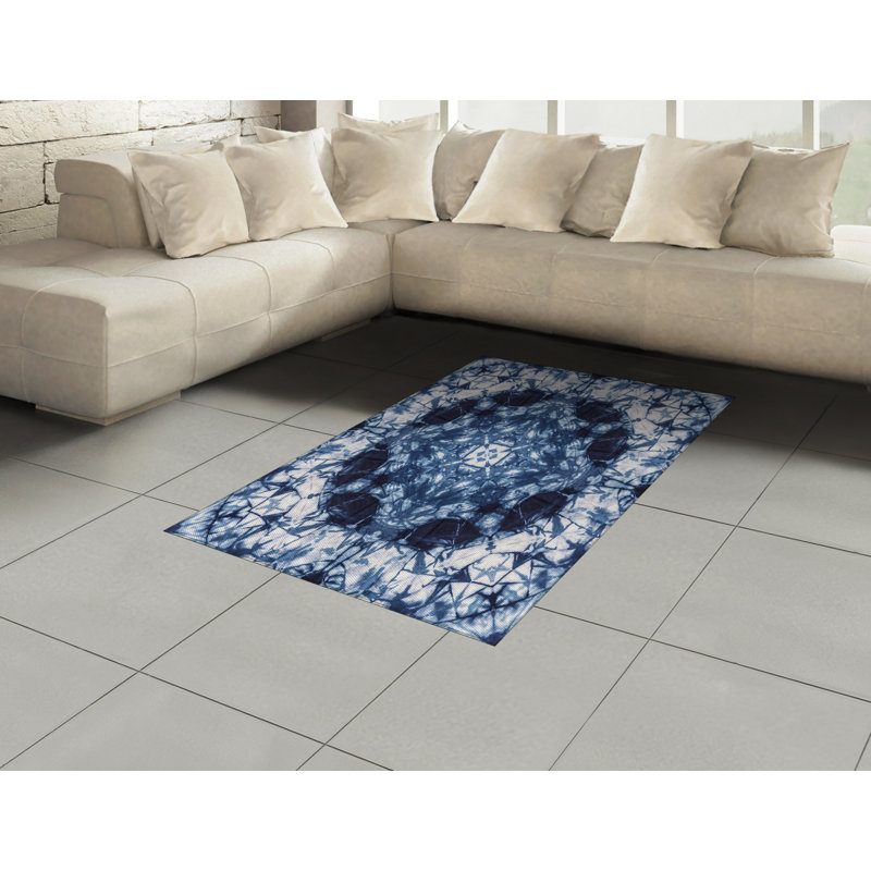 Tapis décoratif Indigo Paisley, Rectangle— 4 pi x 5 pi 8 po