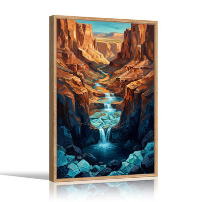 «Blue River Winding Through Red Rock Canyon», art mural sur toile