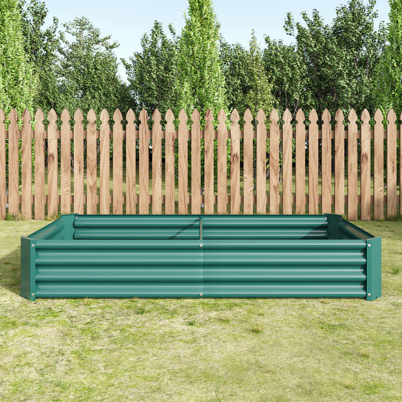 Raised Garden Bed Outdoor, 6×3×1ft , Metal Raised  Rectangle Planter Beds for Plants, Vegetables, and Flowers - Green, Green