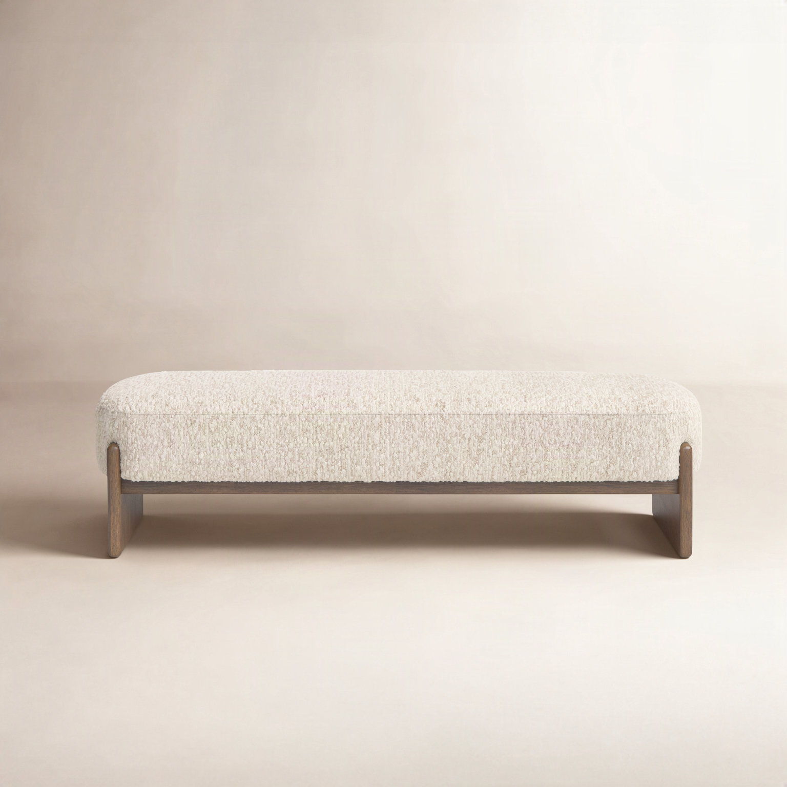 Gusman 76" Bedroom Bench, Solema Cream Boucle