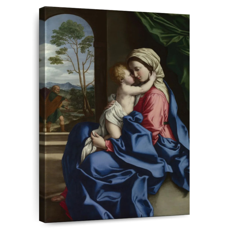 Leisha, la Vierge et l'enfant embrassant, H 39 po x l 26 po