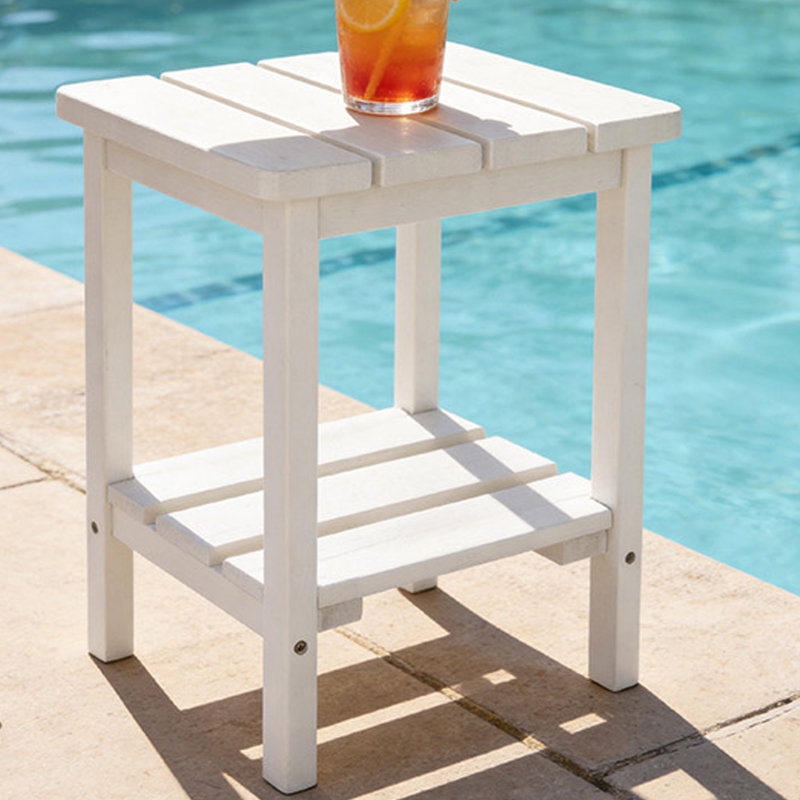Table d'appoint extérieure All PEHD Adirondack, Blanc