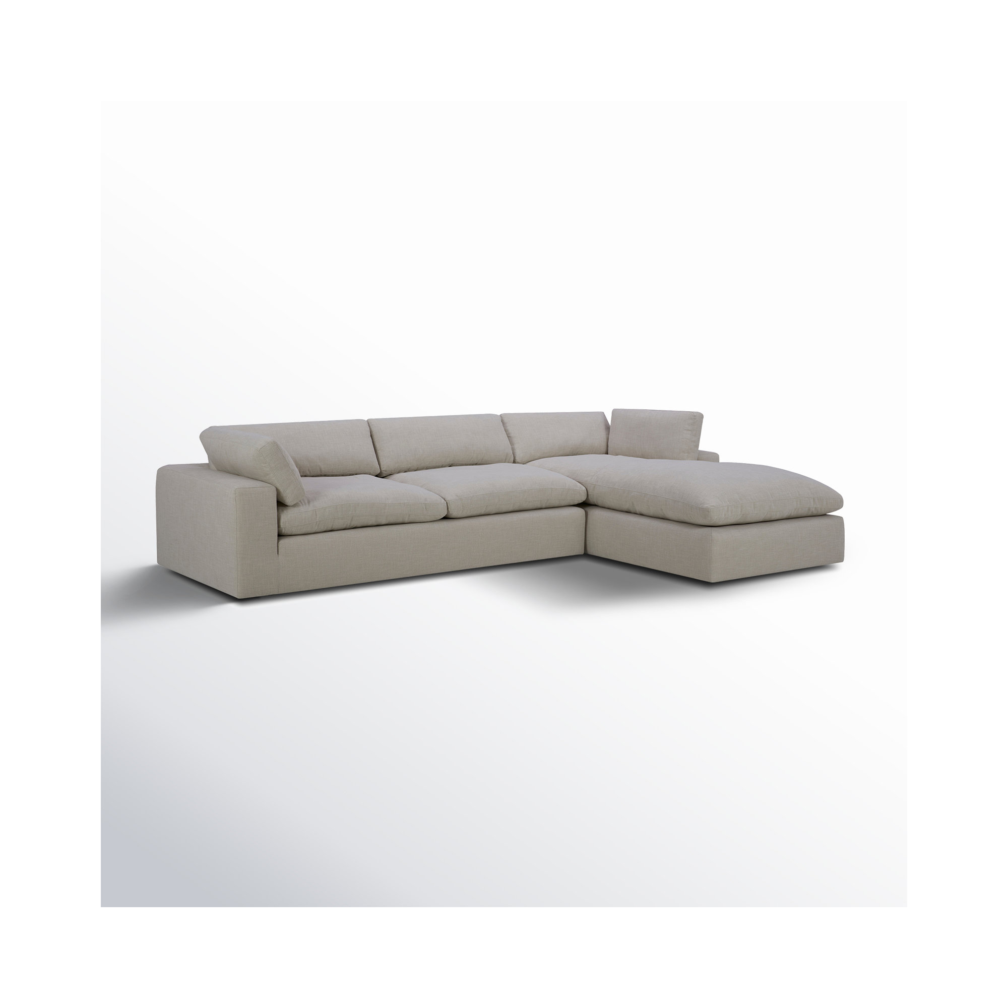 Asher 2 - Piece Upholstered Chaise Sectional, Right Hand Facing, Effie Linen Performance Linen