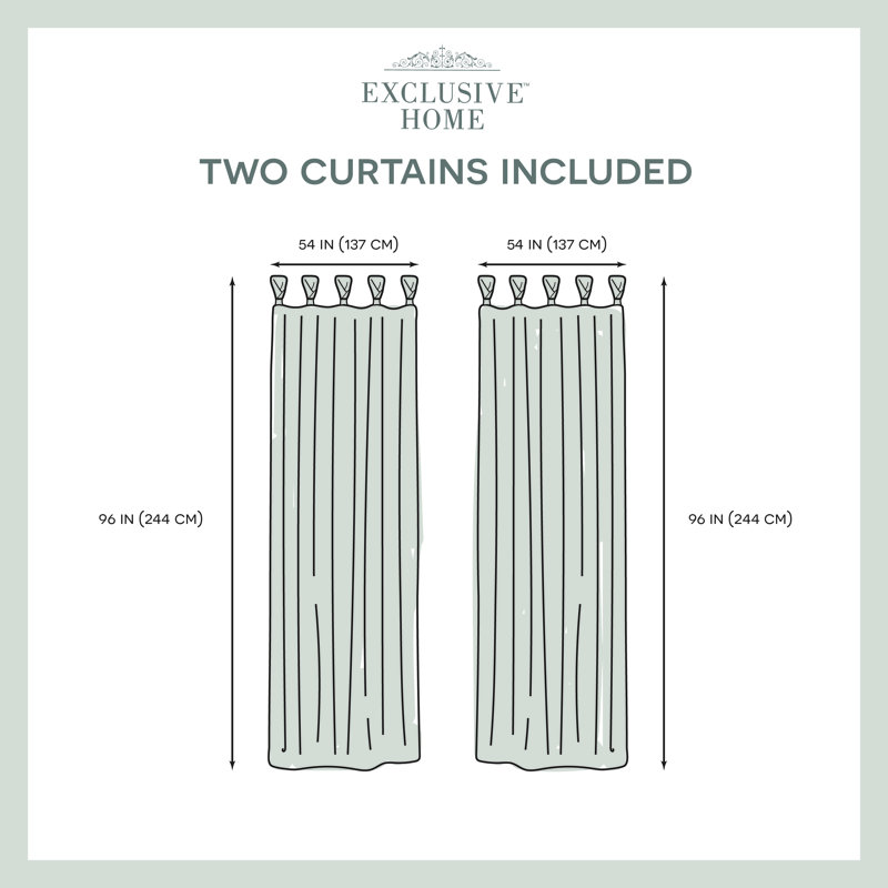 Jianyu Room Darkening Curtain Pair, Winter White, 54" W x 96" L