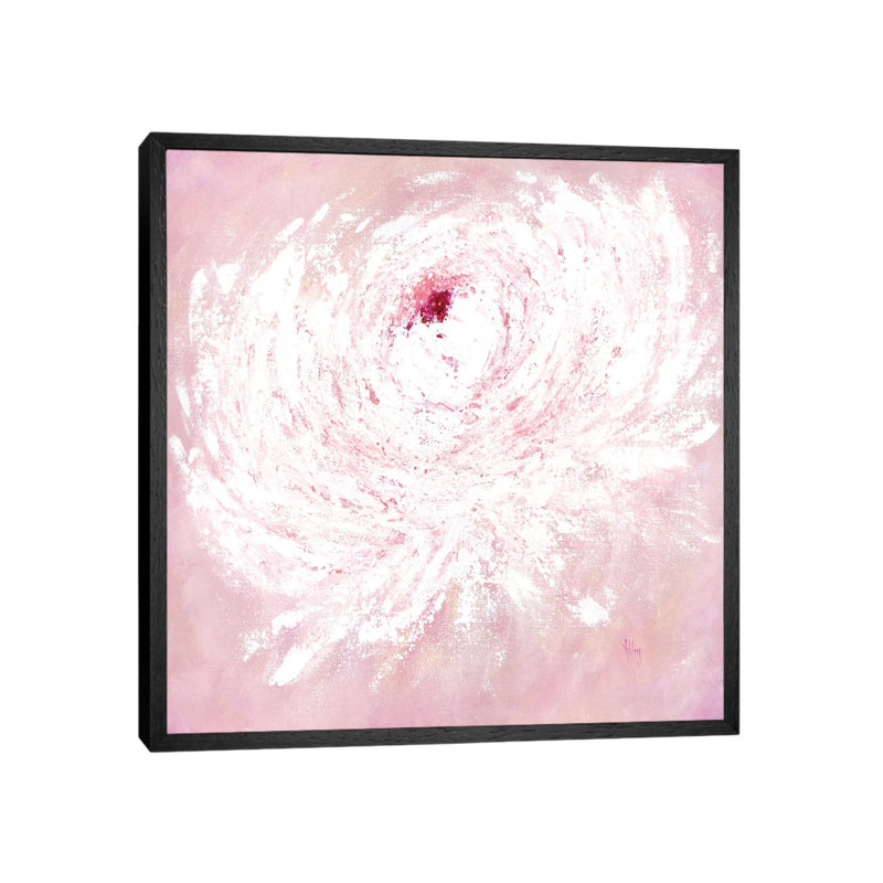 Pink Peony by Ashley Bradley - Print on Canvas, Black Framed, 93.98 cm H x 93.98 cm W