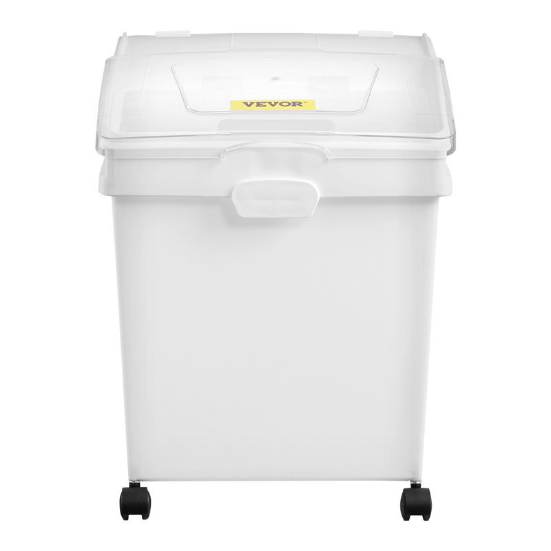 Bac à ingrédients, bac de rangement pour ingrédients d'une capacité de 10,5 gallons, bacs à farine en PP sur roulettes, bac à ingrédients avec tablette blanche et couvercle coulissant, bacs de rangement commerciaux 3 pièces / ensemble