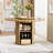 55" Round Dining Table (Natural) Seats 6 - Wooden Dining Table With Double Storage Shelves, Rotating Tray, And Wavy Sliding Door - Suitable For Dining/Living Rooms-2089943572