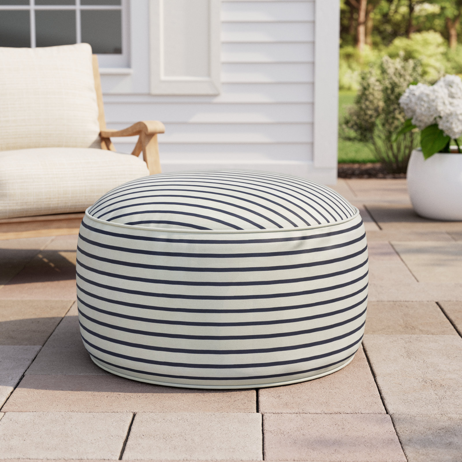 Moseley Round Upholstered Outdoor Ottoman