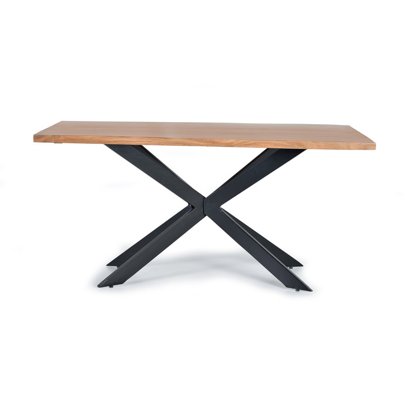 Magallanes Mango Rectangular Wood Top Dining Table with Iron Base