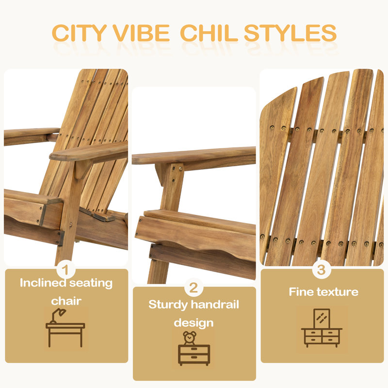 Méridiennes de foyer d'extérieur pliantes en bois pliable Adirondack, Teck