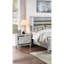 Table de chevet élégante avec charge sans fil, 2 tiroirs et miroir élégant pour table de chevet de chambre à coucher de style contemporain