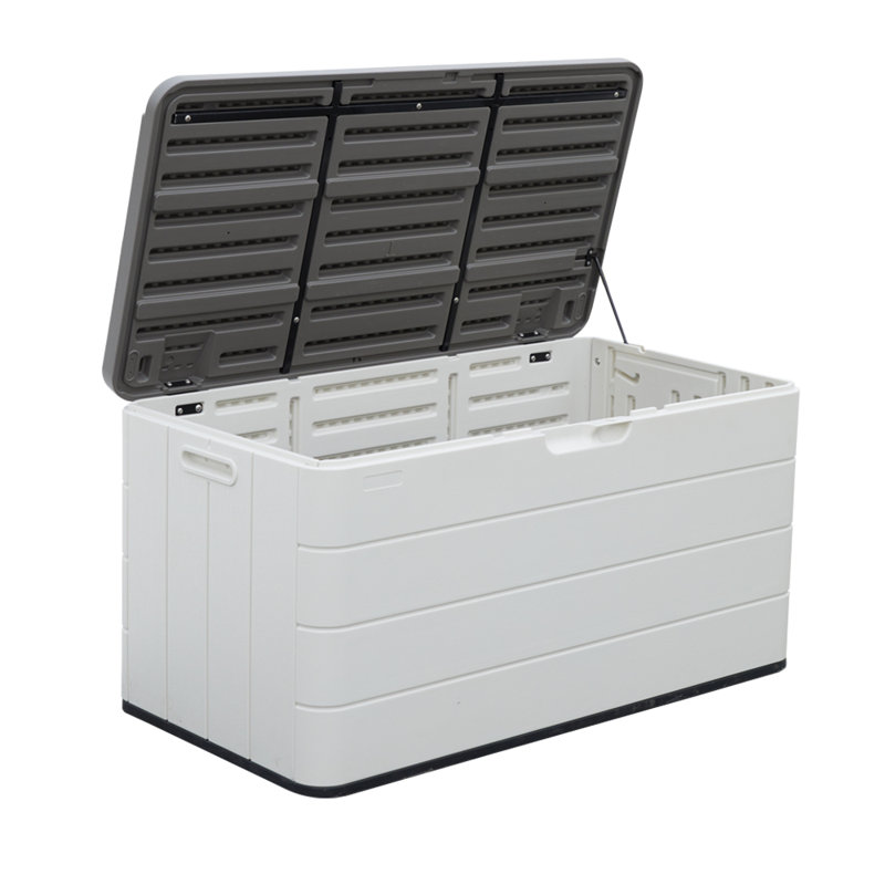 Outdoor 45.7'' W Water Resistant Plastic Lockable Deck Box, White