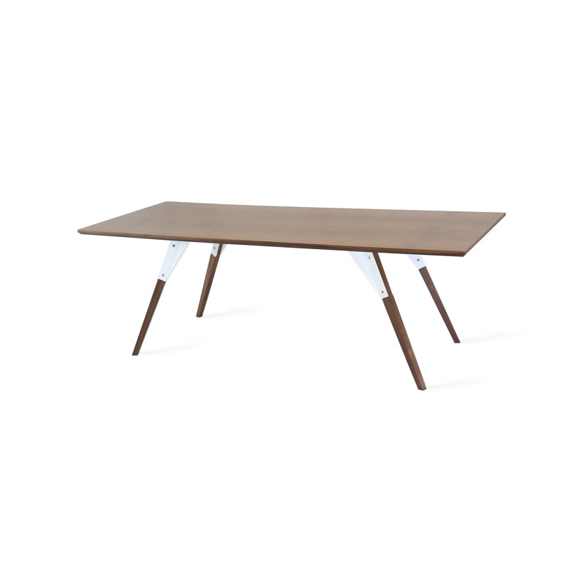 Table basse clarke, H 18 po x l 54 po x P 23 po, Noyer, blanc