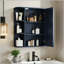 Pharmacie murale 26 pouces avec miroir 2-en-1 et 6 tablettes ouvertes - bleu