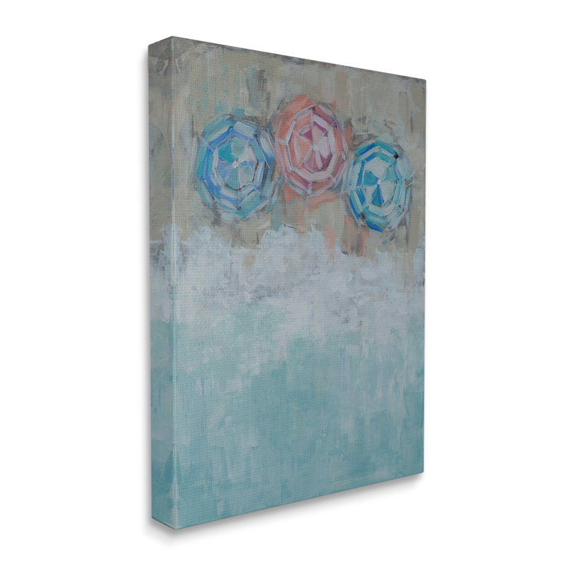 Trio de parasol de plage abstrait O par Reesa Qualia 945, Toile tendue, H 20 po x l 16 po x P 1,5 po