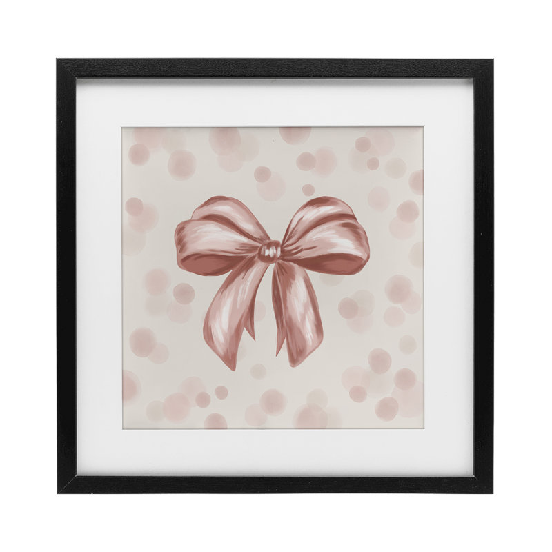 «Subtle Sweetest Bow», reproduction d'art sous verre, design par Kristen Dalpiaz, H 13 po x l 13 po, Cadre noir minuit