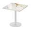 Table carrée bistro moderne tulipe avec plateau en faux marbre 31,5 pouces-1226698397
