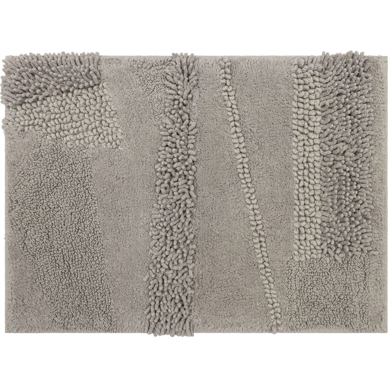 Tapis de bain lavable à la machine antidérapant Laverne, L 17 po x L 24 po, Argent argent