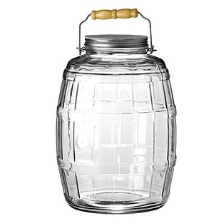 Anchor Hocking 1.5 Gallon Montana Glass Jar with Lid (2 piece, brushed  metal, dishwasher safe)
