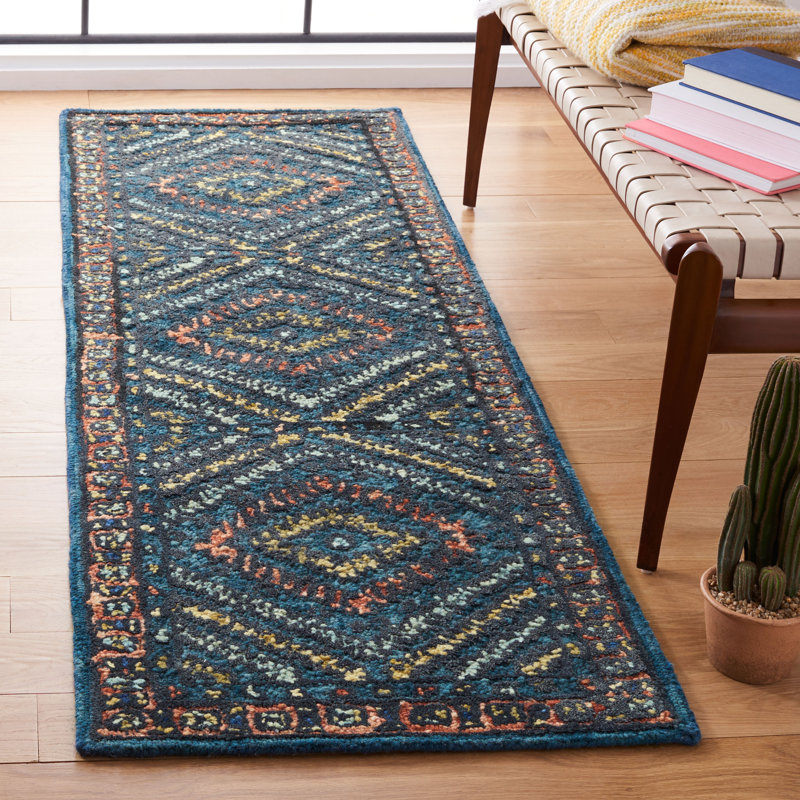 Tapis en laine touffeté à la main Illari, Tapis de couloir 2 pi 3 po x 7 pi