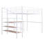 Lit mezzanine double en métal avec bureau et échelle de rangement latérale
