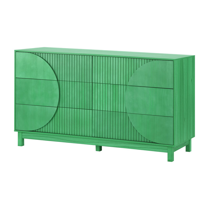 Commode 6 tiroirs, l 60 po, Vert