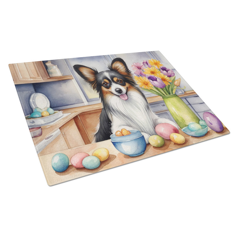 Planche à découper en verre de décoration Papillon de Pâques
