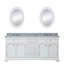Meuble-lavabo de comptoir en marbre blanc Carrara de 60 po avec robinet et miroir Derby-28893359