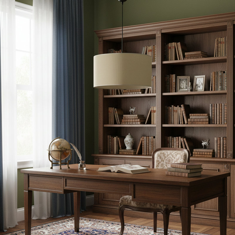 Lustre en bambou 1 lumière Oasis, Crème