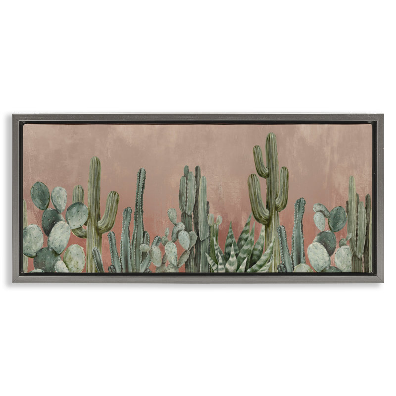 Cadre flottant Spines In The Sun, design par Luna Mavis, H 14 po x l 31 po, Gris