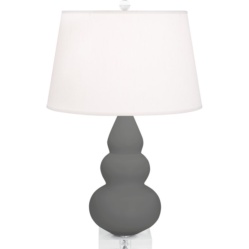 Small Triple Gourd Table Lamp, Matte Ash