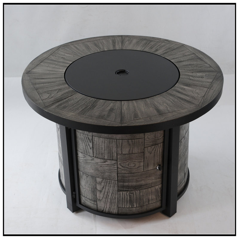 Outdoor Propane Fire Pit, Square Stonecrest Gas Fire Pit For Outside Patio, Concrete Propane Fire Table 50,000 BTU Gas Fire Pit W Lava Rocks, Waterproof Cover