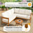 Spacious Patio Sofas, Acacia Wood L Shaped Modern Set For Backyard