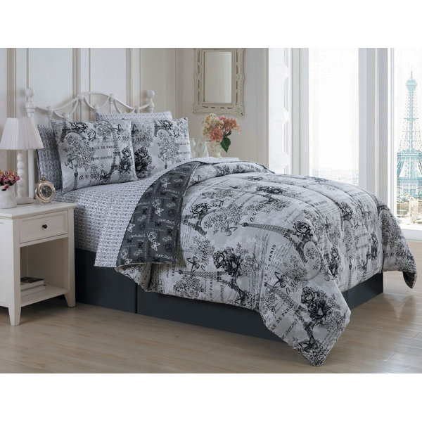 Hallmart Collectibles Painted Script 3 Piece Reversible Comforter Sets,  Created for Macy's