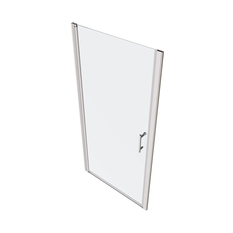 Porte de douche pivotante universelle à réglage de 1 3/8 po, ouverte à l'extérieur, avec verre trempé de 1/4 po, Oui
