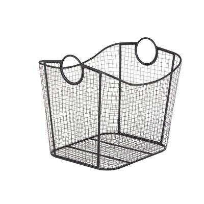Metal Storage Basket with Ring Handles