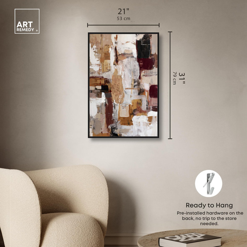 "Abstract Harmony II", reproduction d'art sur toile par Art Remedy, cadre noir, 20 x 30, H 31 po x l 21 po, Cadre noir