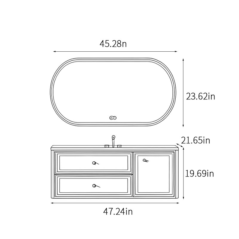 French style elegant bathroom cabinet