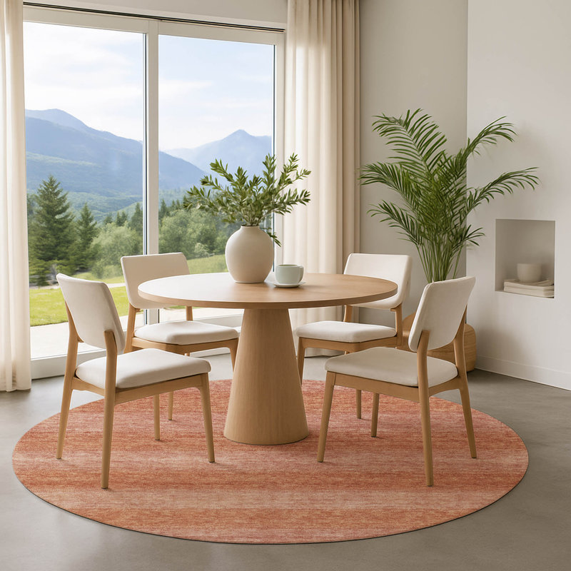 Tapis à rayures de qualité supérieure lavable à la machine AMF1733, Rond 8 pi