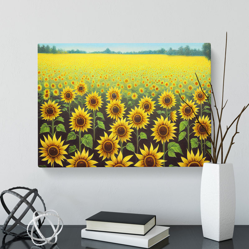 Amazing Sunflower Field - Wrapped Canvas, 50cm H x 76cm W x 3cm D