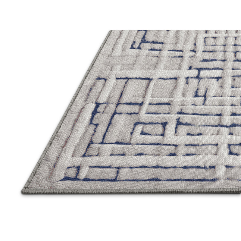 Machine Washable Gray Area Rug, Rectangle 3' x 5'