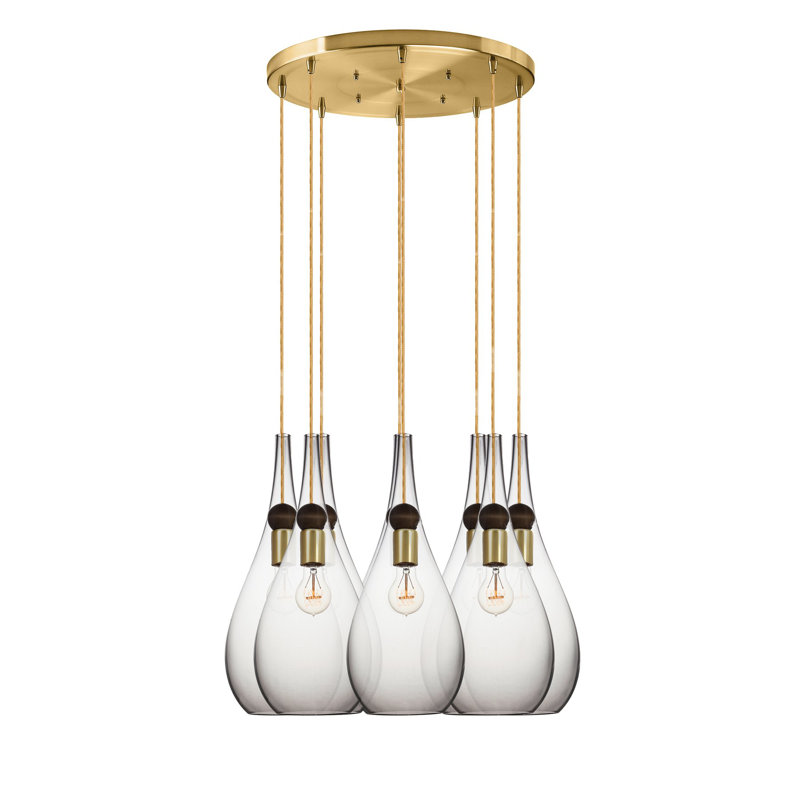 Earth 8 - Light Chandelier, Smoke Glass, Ship Rod, 108" H x 18" W x 18" D