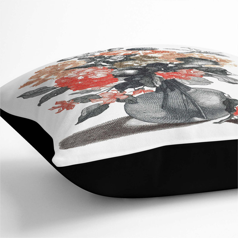 Square Throw Cushion, 55cm H x 55cm W x 20cm D, Black